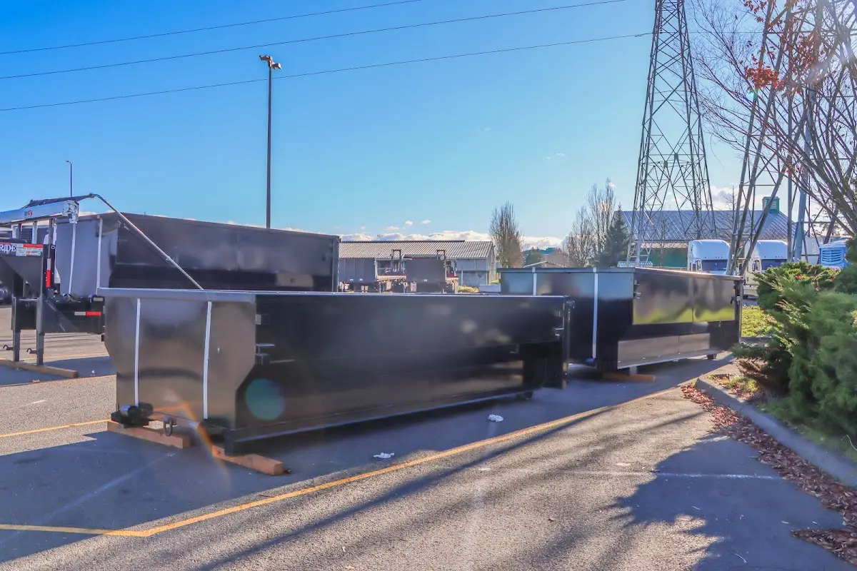 Roll-off dumpster ready for waste disposal at job site for Cleanout Dumpster Rental in Princeton
